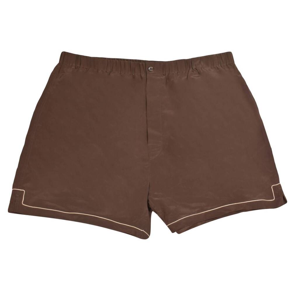 NEW NERO PERLA men's brown silk boxer brief in brown